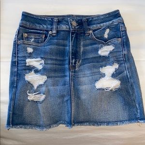 American Eagle Distressed denim skirt